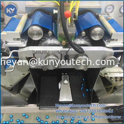 Máquina para hacer cápsulas blandas de acero inoxidable 304/316L con una producción de 43470 cápsulas/hora y velocidad ajustable de 0-5 rpm